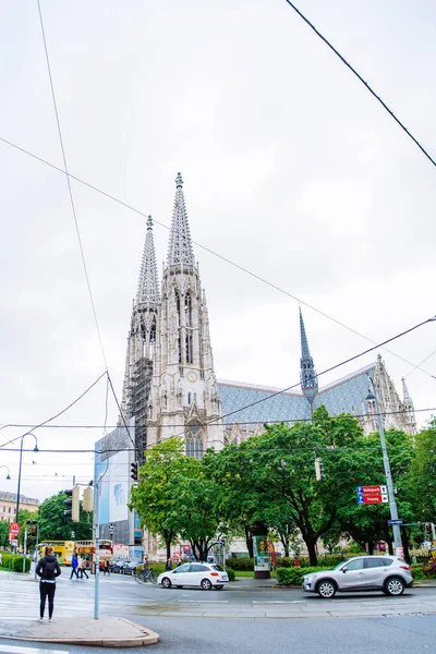 奥地利维也纳 2019年5月16日 Votive Church Towers View Vienna Austria — 图库照片
