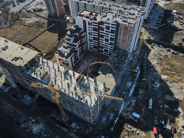 Luftaufnahme Von Wohnungen Baustelle Kopieren Raum — Stockfoto