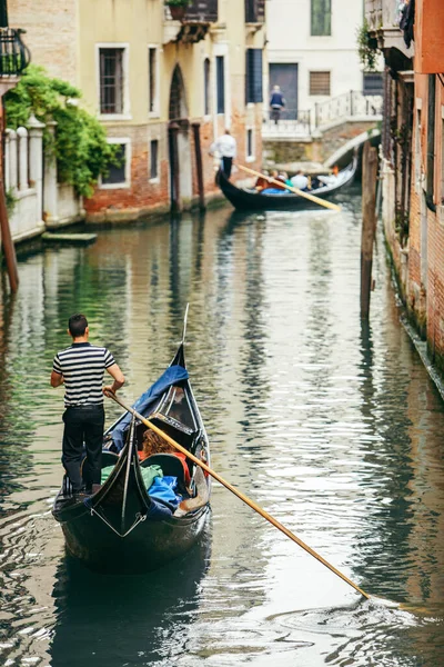 Gandolas Los Canales Venecia Concepto Vacaciones Verano — Foto de Stock