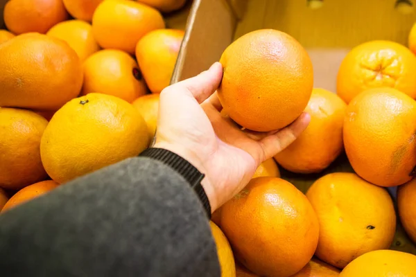 Buying Grapefruit Grocery Store Copy Space — Stock Photo, Image