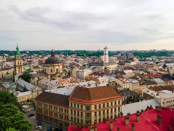 Overhead Ovanifrån Sommaren Lviv Stad Ukraine — Stockfoto