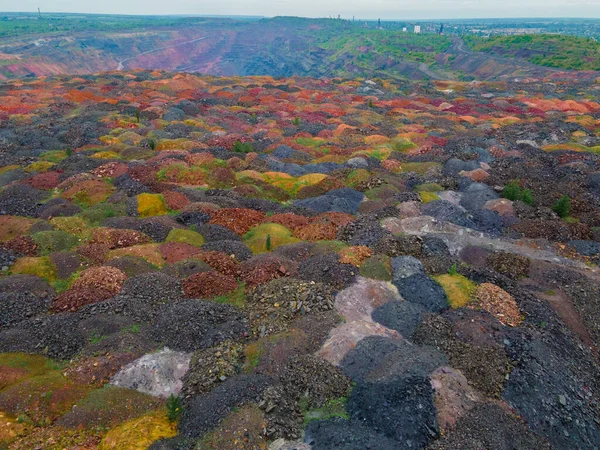 Overhead Top View Ore Mine Environment Pollution — Stock Photo, Image