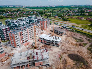 İnşaat alanının genel manzarası gayrimenkul inşaatı