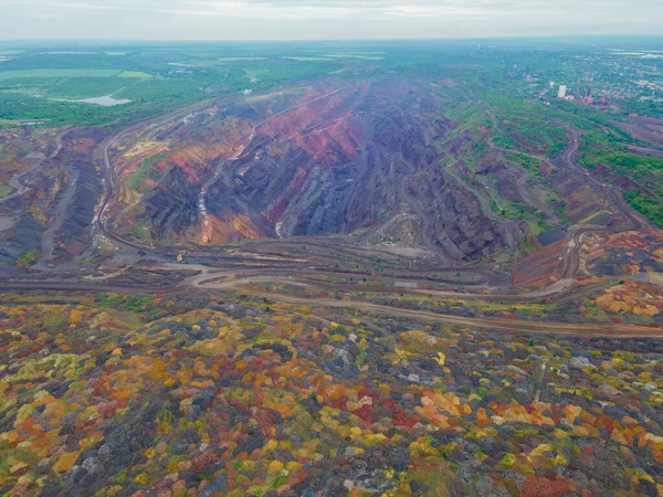 鉱山環境汚染の上からの眺め — ストック写真