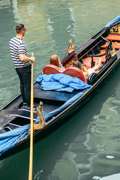 gandolas at venice canals summer time vacation concept