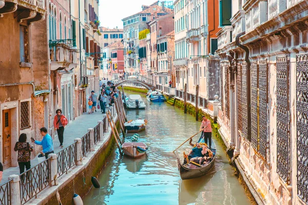 Венеція Італія Травня 2019 Вигляд Венічного Міського Великого Каналу Човнами — стокове фото