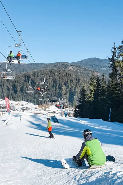 Bukovel Février 2021 Domaine Skiable Hiver Ski Snowboard — Photo