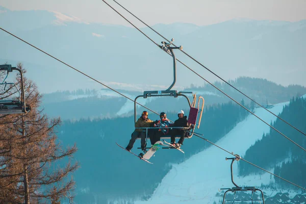 Bukovel February 2021 Winter Ski Resort Skiing Snowboarding — Stock Photo, Image