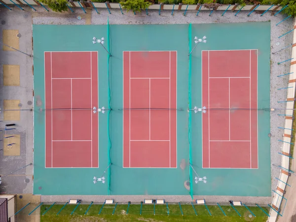 Direct Boven Uitzicht Tennisbaan Leeg Geen Mensen — Stockfoto