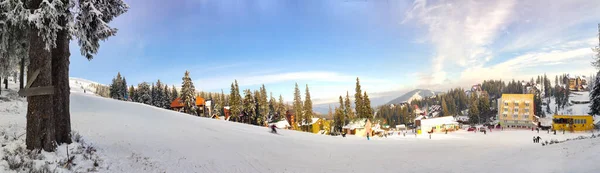 Vue Panoramique Sur Village Dragobrat Station Ski Copier Espace — Photo