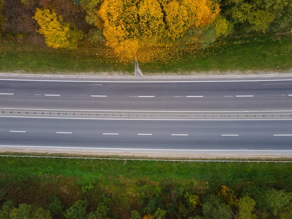 Letecký Pohled Podzimní Dálniční Kopírovací Prostor — Stock fotografie