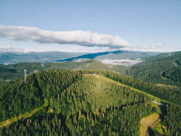 Vanuit Lucht Uitzicht Bergen Van Boven Zomer Karpathisch Bereik — Stockfoto