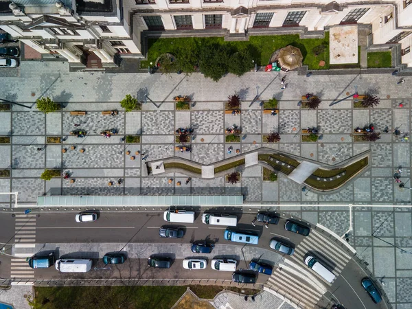 Vista Aérea Espaço Cópia Rua Cidade — Fotografia de Stock