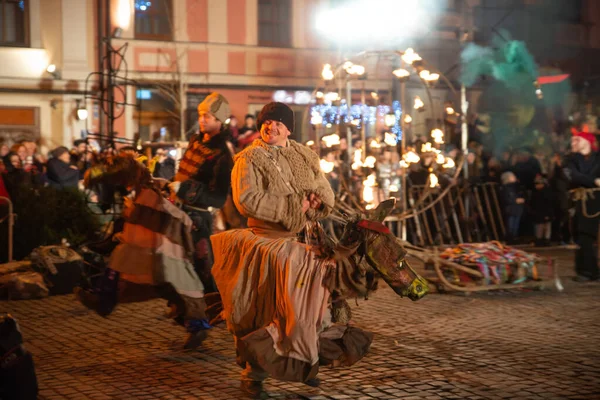 Lviv Oekraïne December 2017 Kerstspel Van Geboorte Van Christus Buiten — Stockfoto