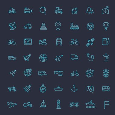 Anahat web Icons set - navigasyon, konum, ulaşım