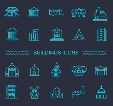 Building Icons set, Government clipart
