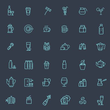 Anahat web Icon set - kahve, çay, alkol