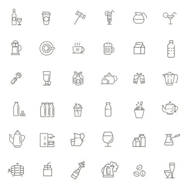 Anahat web Icon set - kahve, çay, alkol