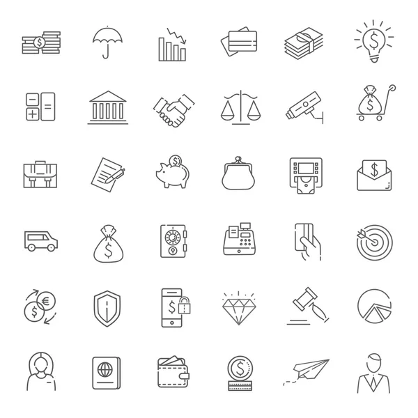 细线 web 图标集-钱、 财务、 付款 — 图库矢量图片