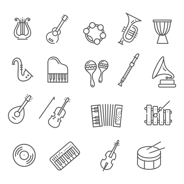 Muziekinstrumenten. Vector iconen — Stockvector