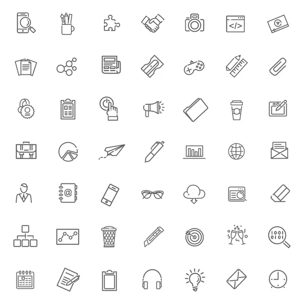 İnce çizgi Icons set. İş, dijital pazarlama için simgeler.