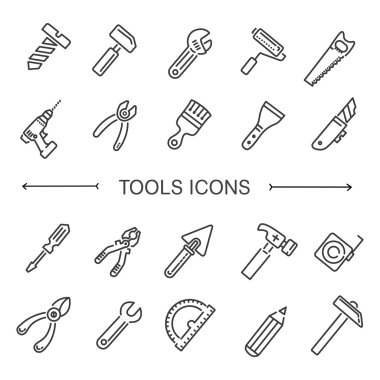 Construction tool icon collection - vector illustration clipart