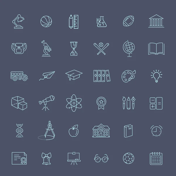 Outline icon collection - Educazione scolastica — Vettoriale Stock