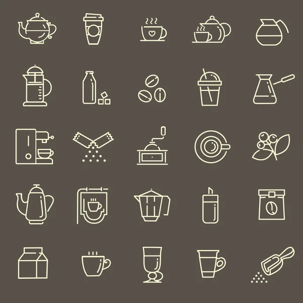 Sada ikon káva linie — Stockový vektor