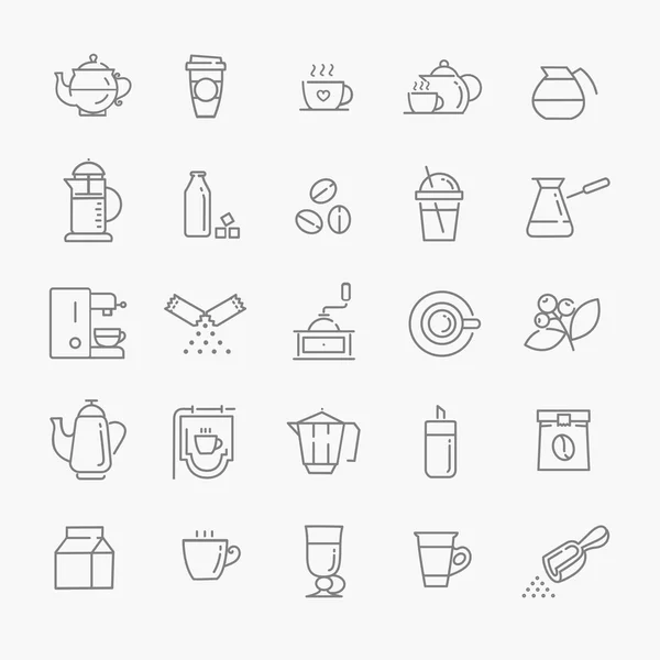 Coffee line icon set — Stock Vector