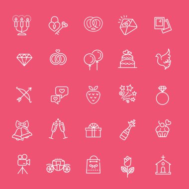 Düğün anahat web Icon set