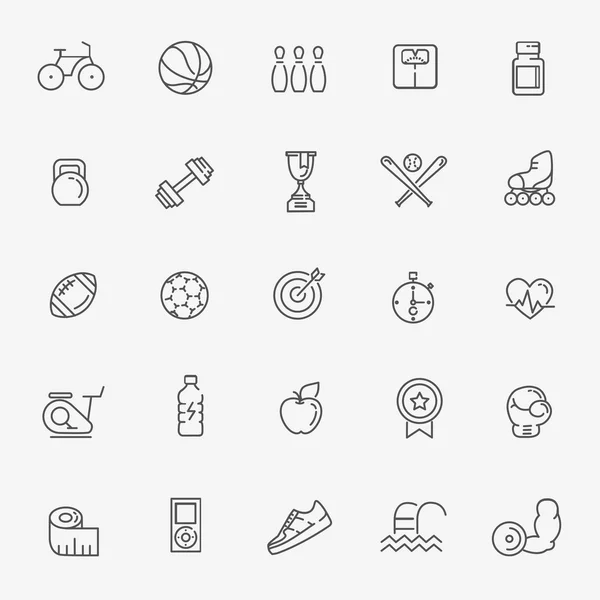 Umriss Web-Icon-Set - Sport und Fitness — Stockvektor