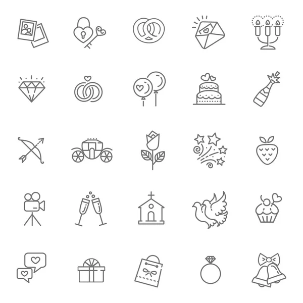 Düğün anahat web Icon set