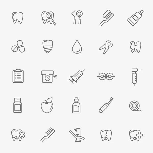 Set von Web-Symbolen - Zähne, Zahnmedizin, Medizin, Gesundheit — Stockvektor