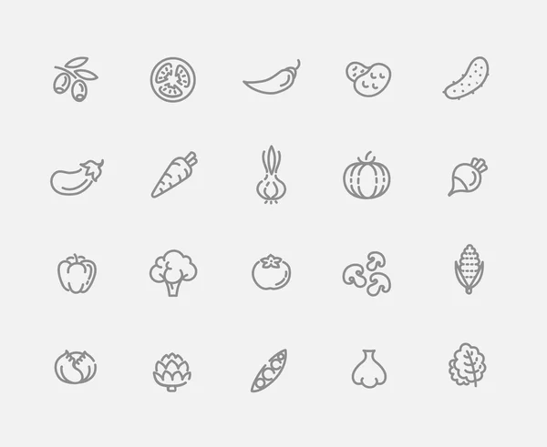 Verduras esbozan iconos vectoriales — Archivo Imágenes Vectoriales