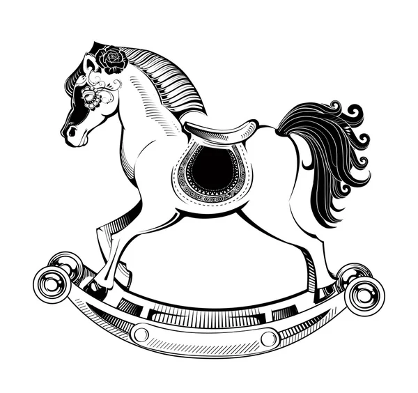 Ilustração vetorial cavalo de balanço —  Vetores de Stock