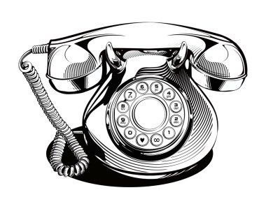 Retro telefon vektör