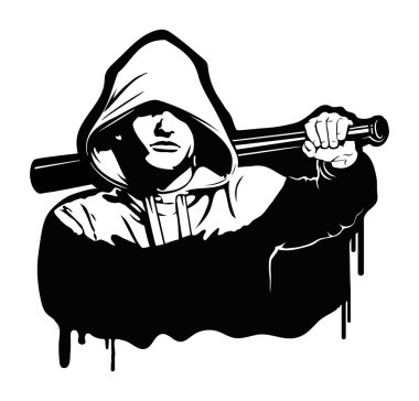 Hooligan - Vector illustration isolated on white clipart
