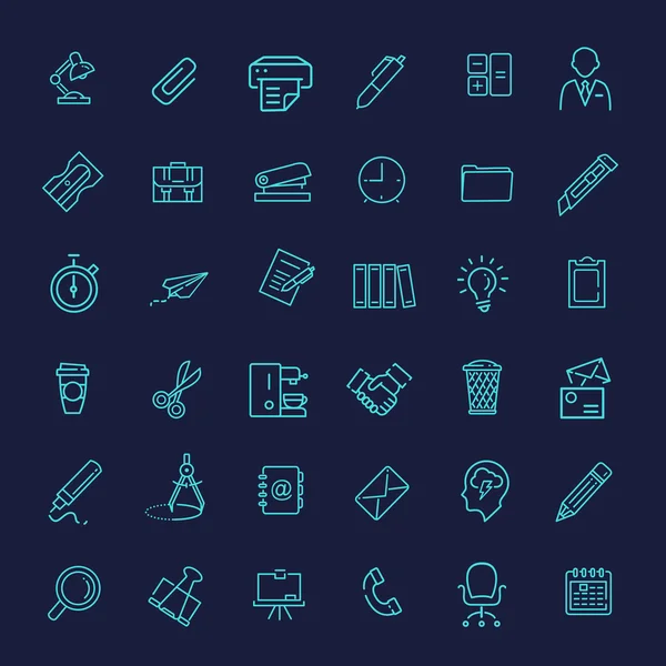 Umriss Web-Icon-Set - Büro — Stockvektor