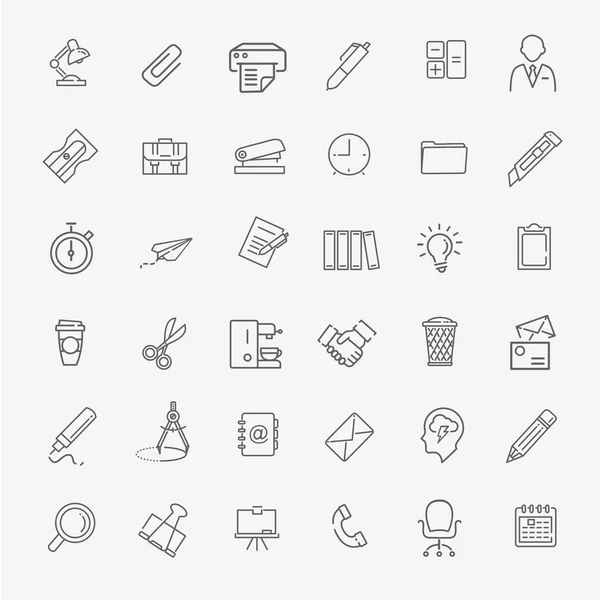 Conjunto de iconos web de esquema - Oficina — Vector de stock