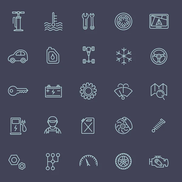 Skisse ikoner. Bildeler og tjenester – stockvektor