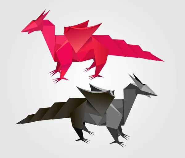 Векторный абстрактный дракон Оригами — стоковый вектор