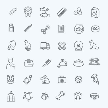 Anahat web Icon set - evde beslenen hayvan, veteriner, evde beslenen hayvan dükkan