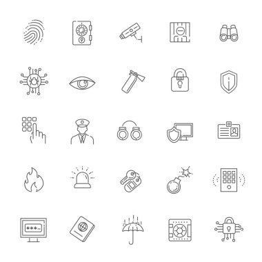 Security icons set clipart
