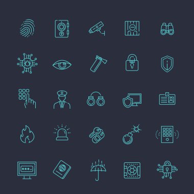 Güvenlik Icons set