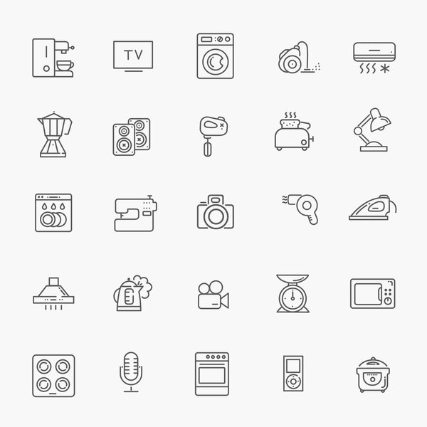 Сбор значков контура - бытовая техника