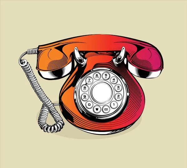 Ρετρό τηλέφωνο φορέα — Διανυσματικό Αρχείο