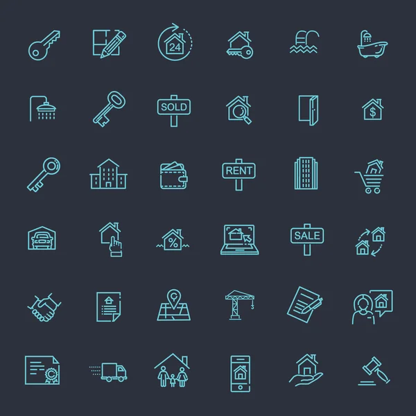 概略网页图标集-房地产 — 图库矢量图片