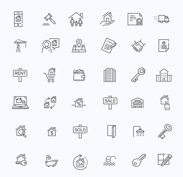 概略网页图标集-房地产 — 图库矢量图片