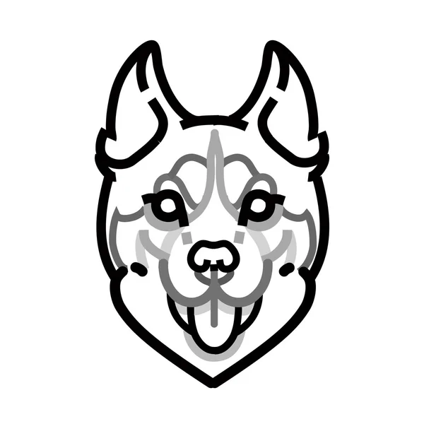Husky head vector symbol on white background — Stock Vector
