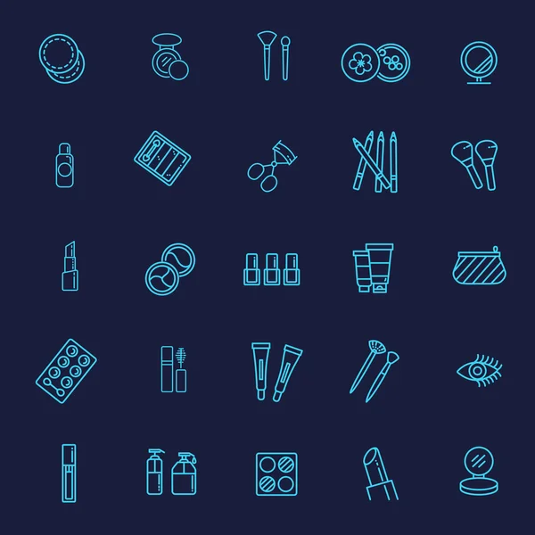 Iconos de línea de cosméticos — Vector de stock